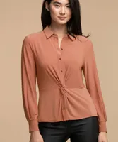 Luxology Twist Front Collared Shirt