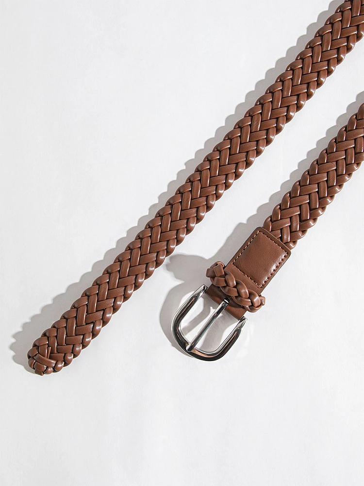 Braided Belt with Metal Buckle