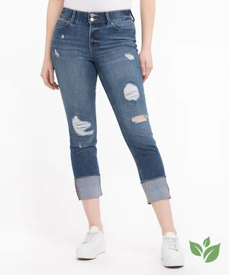Eco-Friendly Cuffed Rip & Repair Jean