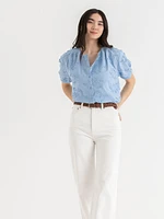 Cotton Voile Puff Sleeve Blouse