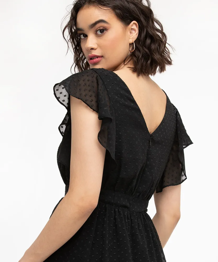 Tiered Flutter Sleeve Dress