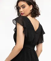 Tiered Flutter Sleeve Dress