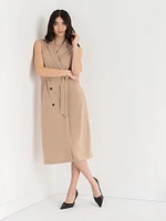 Sleeveless Blazer Dress Ponte Twill