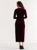 Velvet Drape Waist Dress