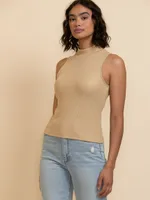 Sleeveless Mock Neck Top