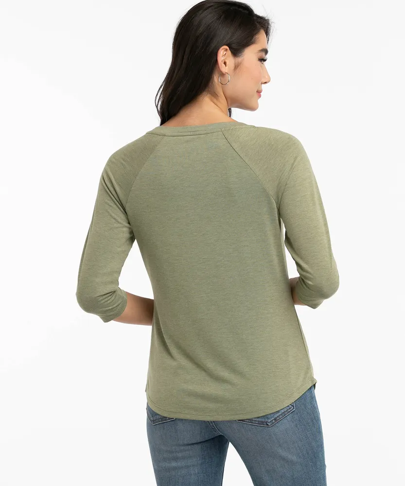 Eco-Friendly 3Q Sleeve Raglan Tee