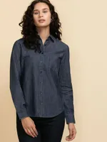 Classic Fit Denim Button-Up Shirt