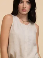 Sleeveless Linen Shell Blouse