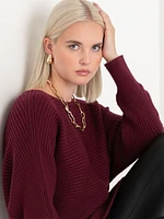 Ribbed Asymmetrical Sweater