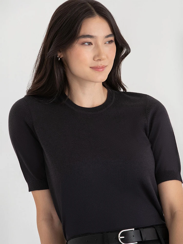 Cashmere Blend Crew Neck Sweater