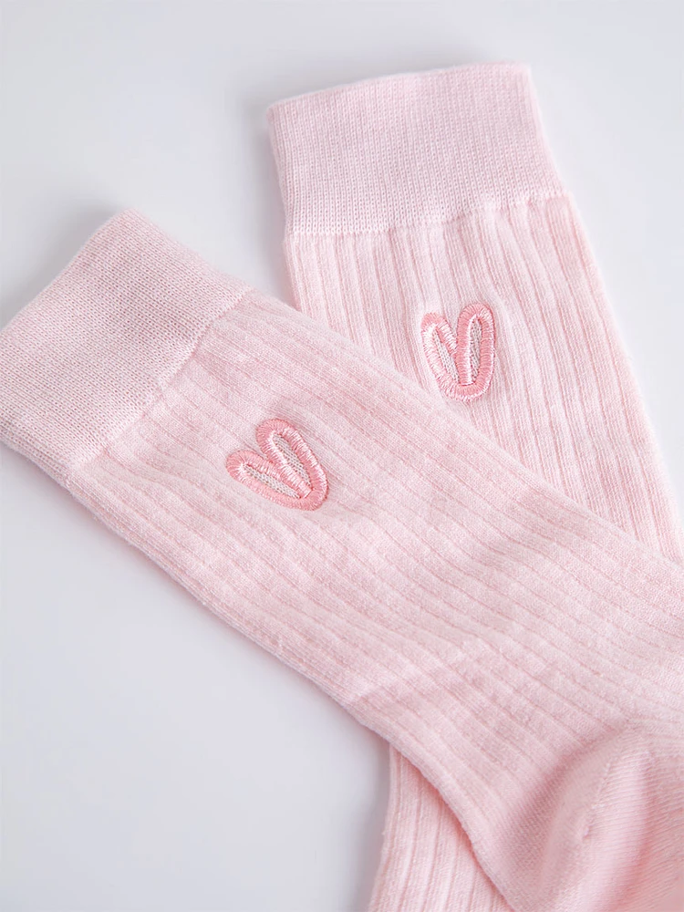 High Crew Sock with Heart