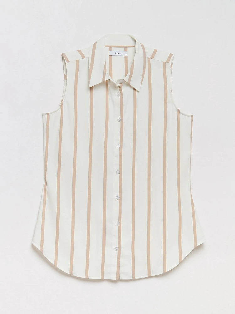 Nicole Sleeveless Collared Shirt