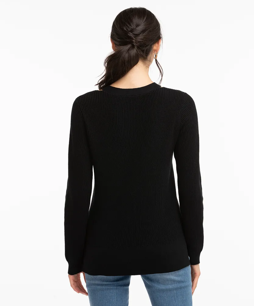 Cutout Neck Sweater