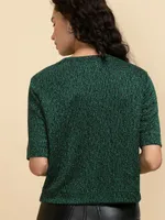 Short Sleeve Boxy Tee with Shoulder Pads