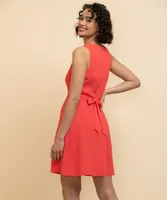 Tie-Back Dress with Criss-Cross Neck