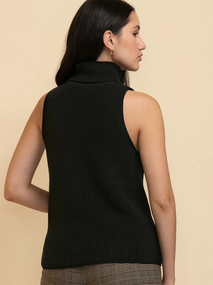 Sleeveless Turtleneck Sweater