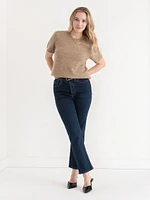 Short Sleeve Mossy Crew Neck Sweater