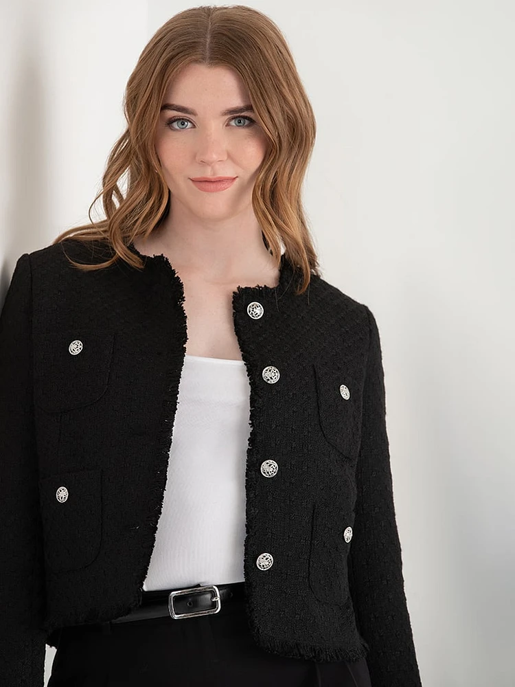 Cropped Boucle Jacket