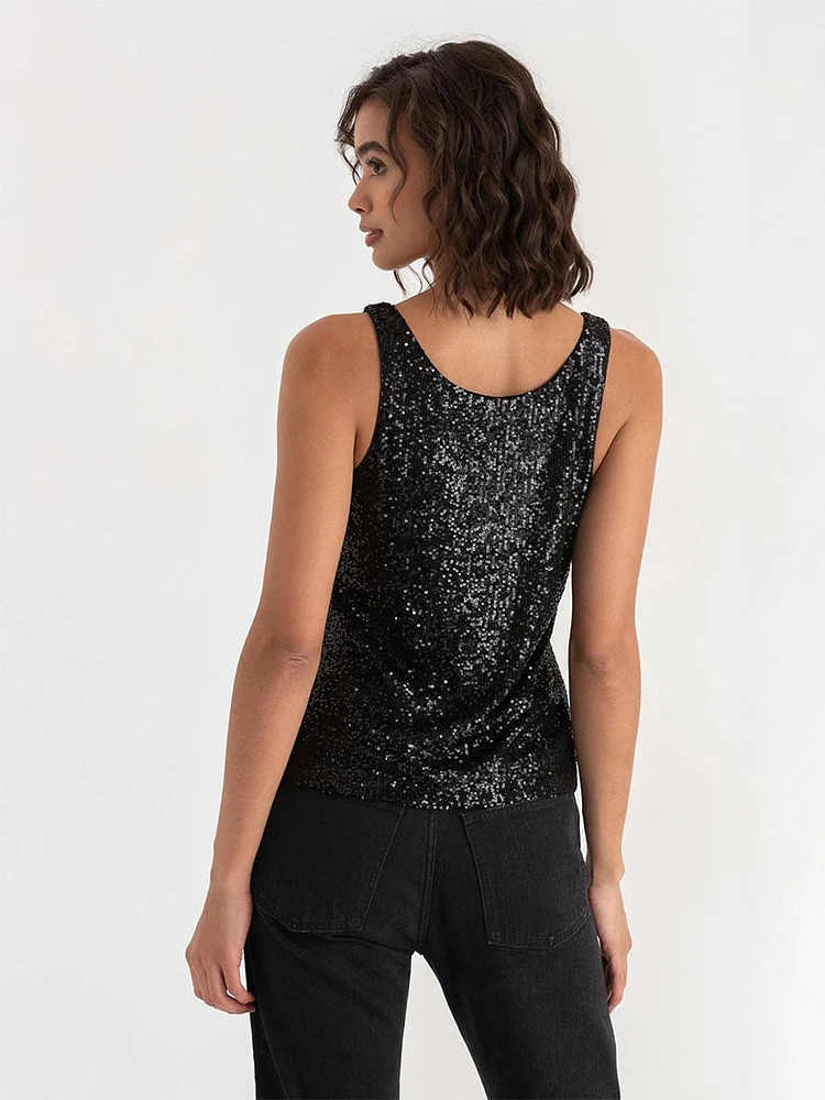 Sleeveless Sequin Top