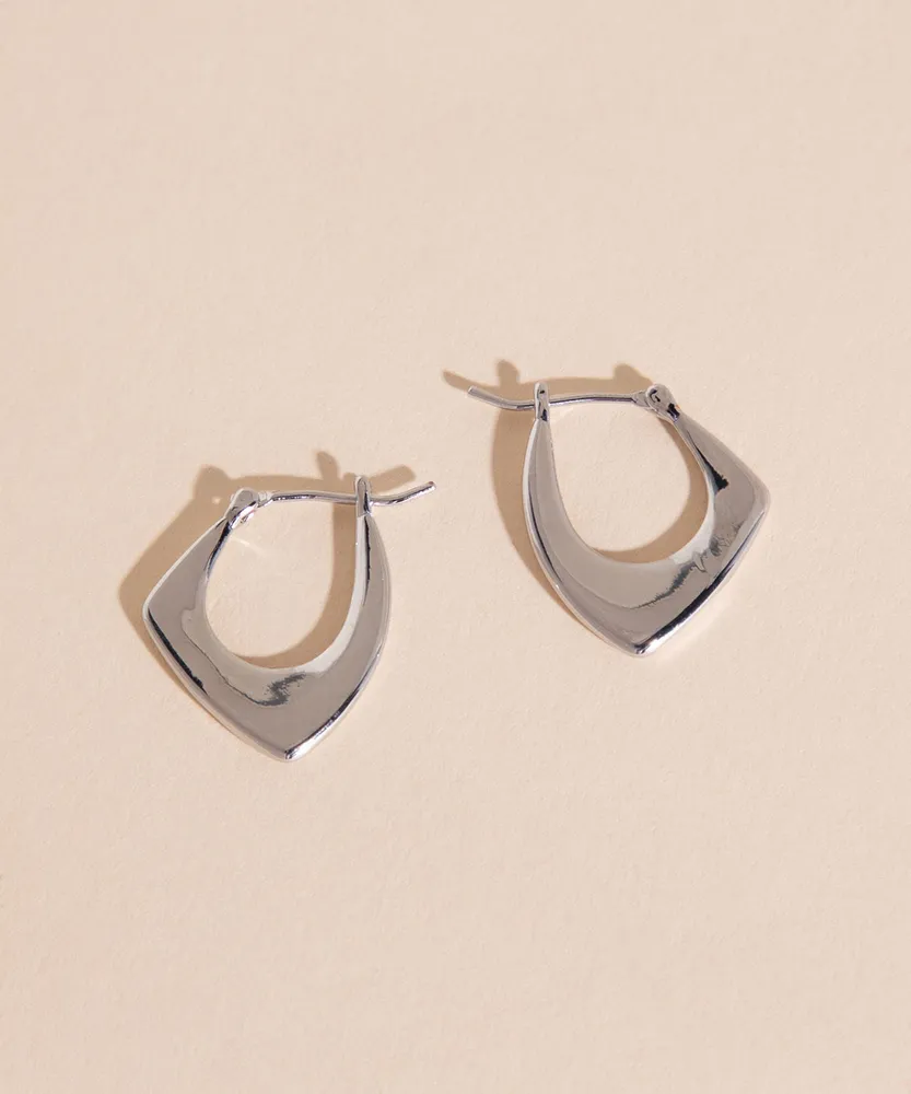 Small Angular Huggie Earrings