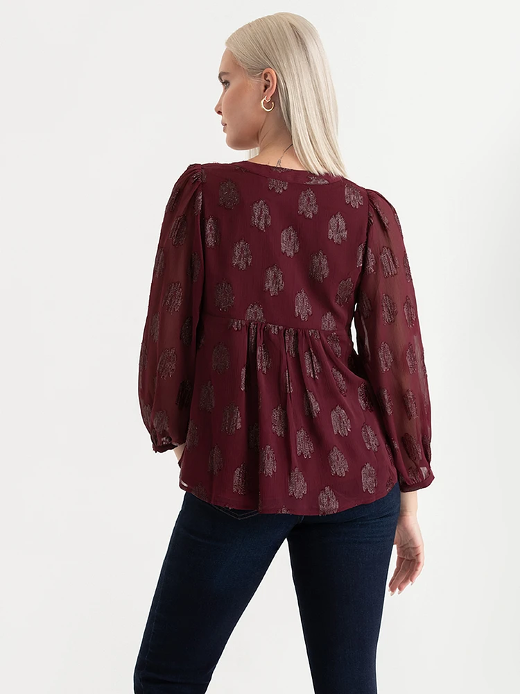 Peasant Blouse with Puff Sleeves