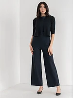 Boatneck Jumpsuit Luxe Ponte