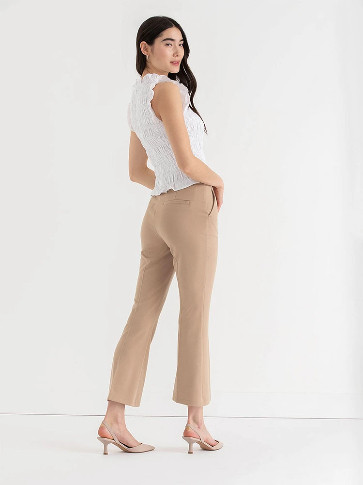 Flared Ankle Pants Ponte Twill