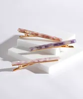 Marble Resin Hair Clip Trio