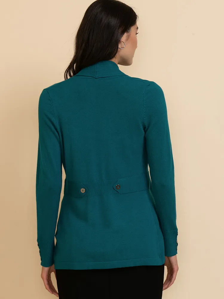Side Tab Button Cardigan