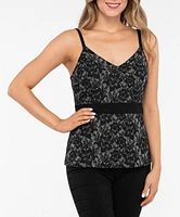 Sleeveless Lace Sparkle Peplum Top