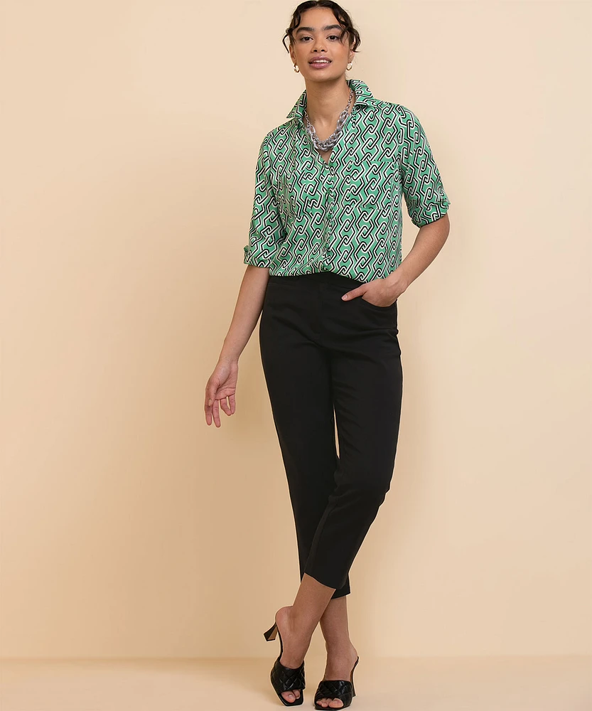 Straight Skimmer Sateen Pant