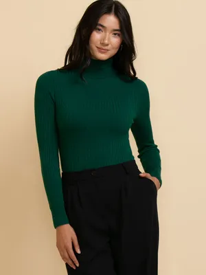 Rib Turtleneck Sweater