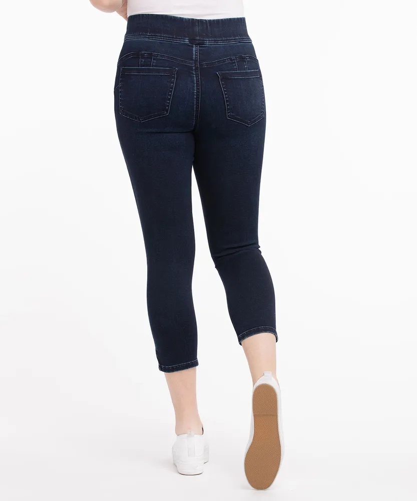 Dark Wash Cropped Pull-On Jegging