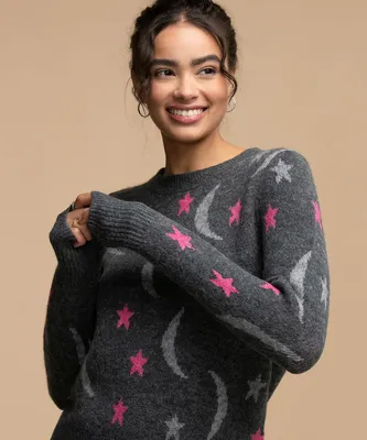 Celestial Intarsia Pullover Sweater