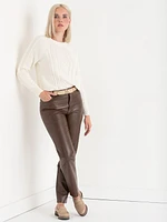 Straight-Leg Faux-Leather Pant