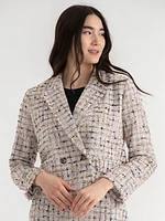 Double Button Cropped Blazer