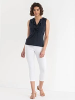 Sleeveless Ruffle Henley Top