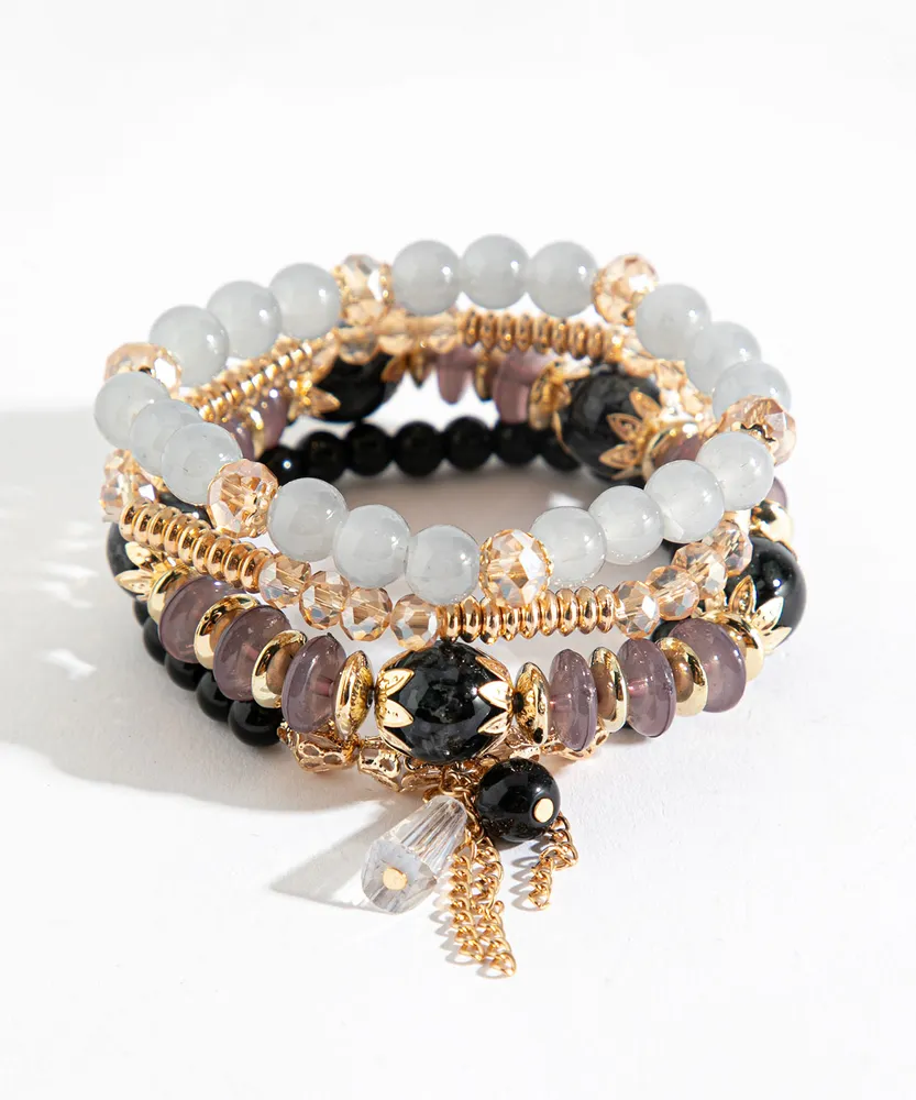 Crystal Beaded Bracelet 4-Pack