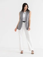 Classic Mid-Length Linen Vest