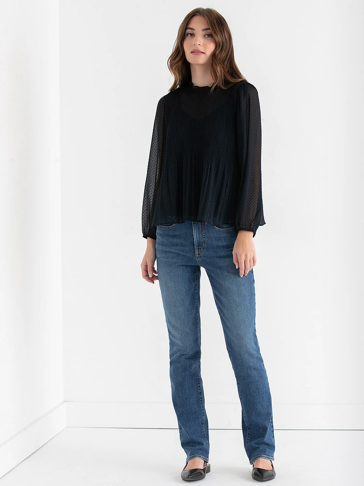 Flock Dot Blouse with Cami