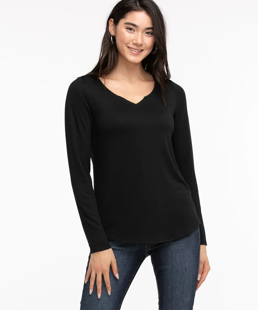 Eco-Friendly Notch Neck Hacci Top