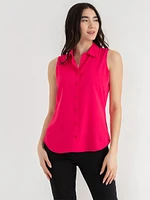 Nicole Sleeveless Collared Shirt