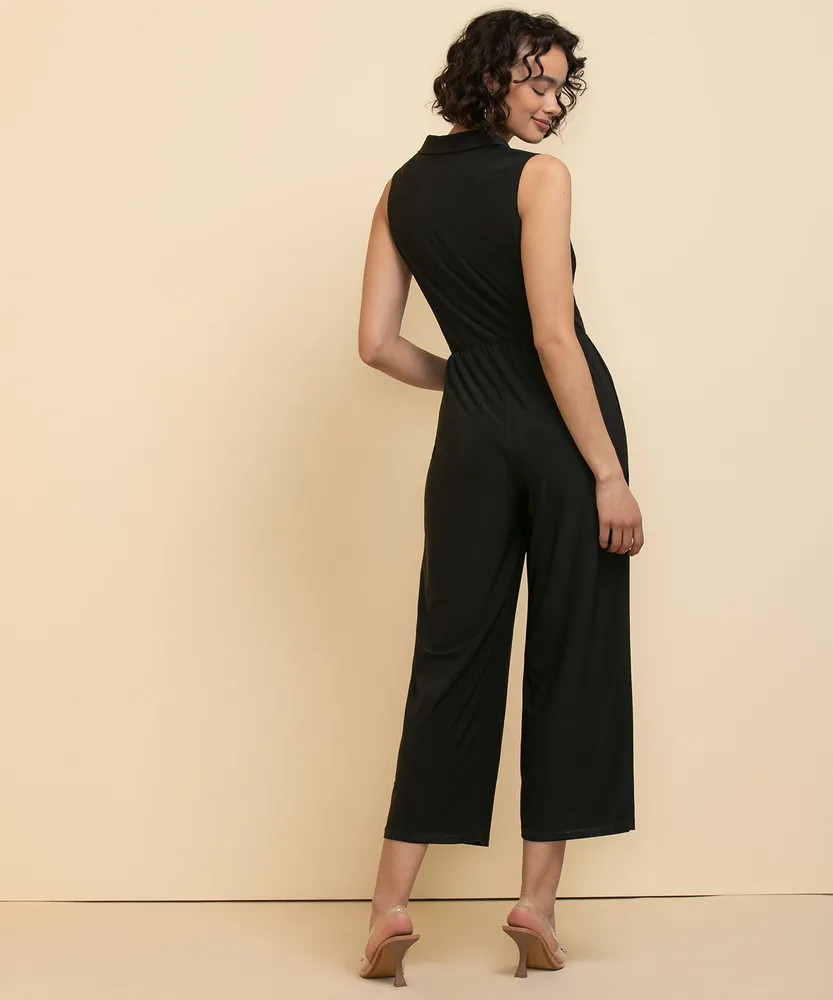 Tash + Sophie Wrap Jumpsuit with Collar