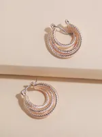 Rose Gold Layered Hoop Earrings