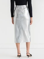 Silver Midi Skirt