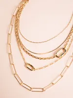 14K Gold Layered Chain-Link Necklace