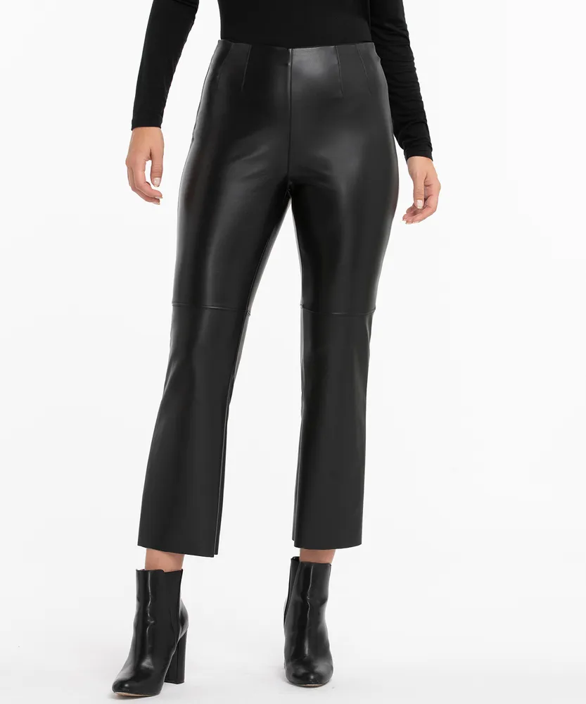 Faux Leather Kick Flare Pant