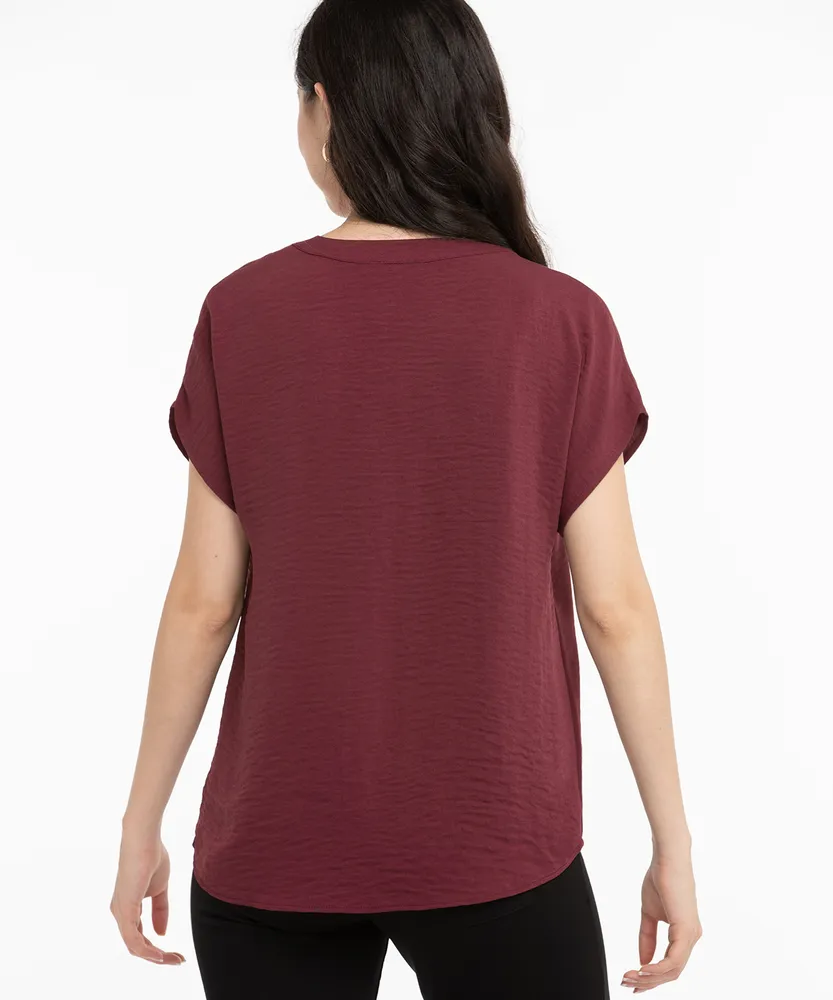 Extended Sleeve Henley Blouse