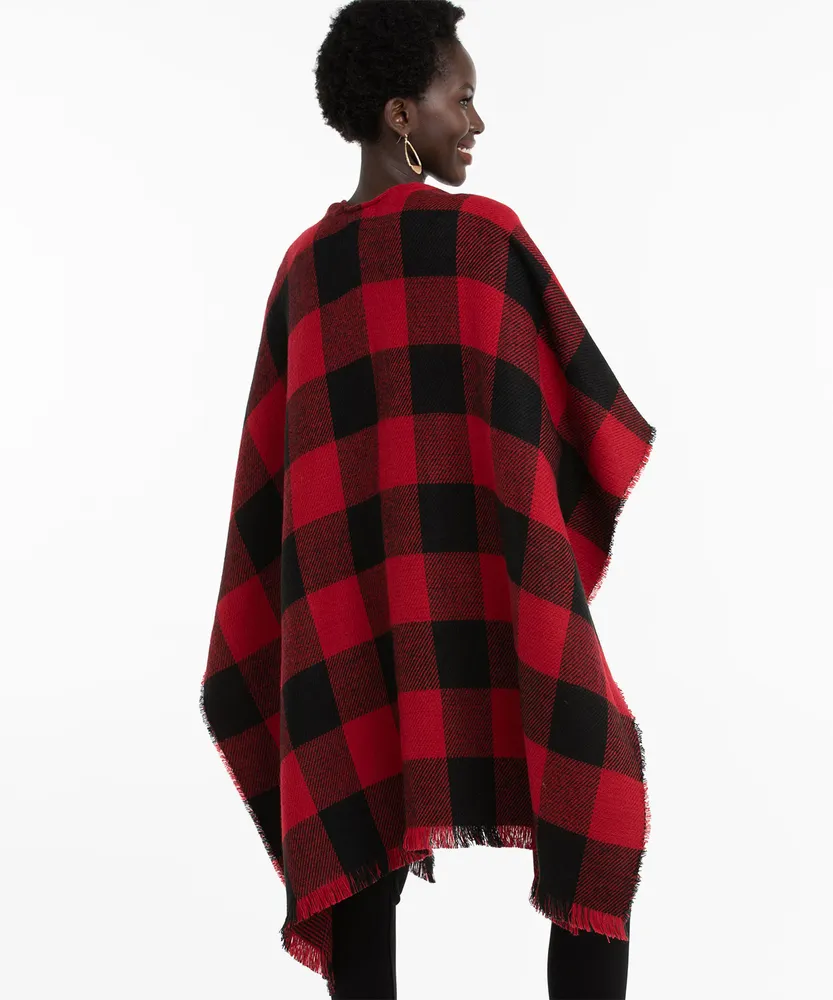 Buffalo Plaid Reversible Ruana