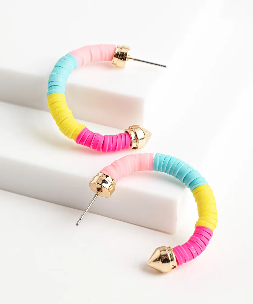 Colourful Disk Mini Hoop Earring